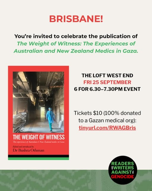 The Weight of Witness - Readers and Writers Against the Genocide Brisbane Event